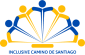 Logo of Inclusive Camino de Santiago featuring three stylized figures above a scallop shell symbol.