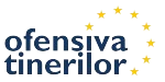 Logotipo de Ofensiva Tinerilor con el nombre en letras minúsculas y un semicírculo de estrellas amarillas que simbolizan la UE.