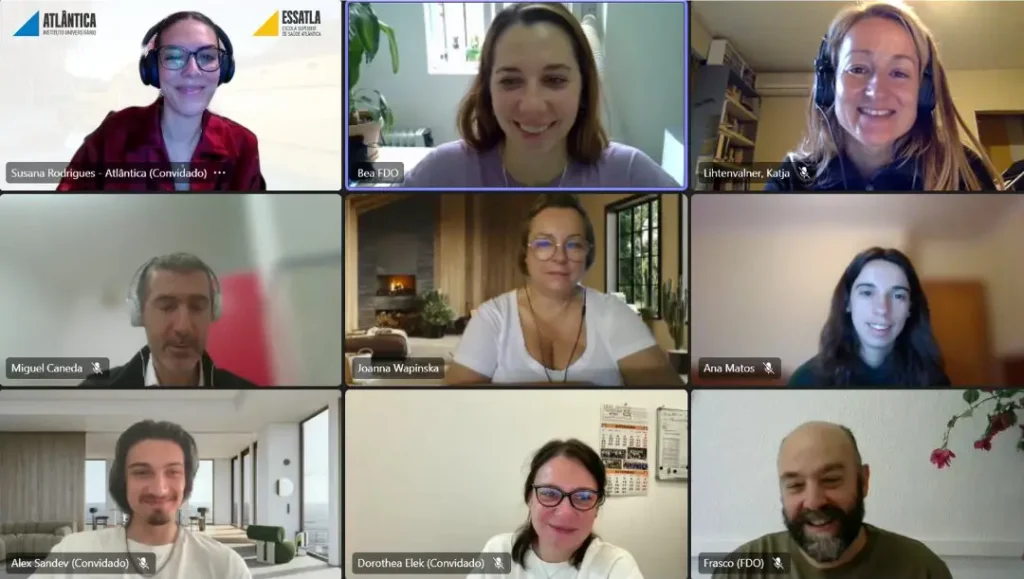 Screenshot of the videoconference showing the project partners.